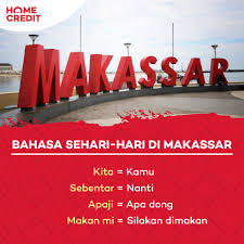Kaskuser indonesia, ada yang pernah ke makassar.?? Home Credit Kalau Sobat Berkunjung Ke Makassar Hal Pertama Yang Kamu Perhatikan Dari Orang Makassar Adalah Bahasa Sehari Hari Mereka Logat Bugis Makassar Digunakan Dalam Percakapan Informal Masyarakat Dari Berbagai Golongan Di Makassar