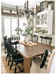 Mark dining table dimensions with tape on the floor to visualize how much space you'll have left on each side to pull chairs in and out. 15 Amazing Farmhouse Dining Room Decor Ideas Trends