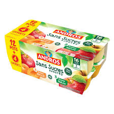 Compote Pomme Et Pomme Abricot Sans Sucres Ajoutes Andros Les 16 Pots De 100g A Prix Carrefour Compote De Pomme Pomme Sucre