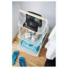 The top part of the kitchen trolley is loose and can be used both as a tray and as a space to put things on. Risatorp White Trolley Ikea