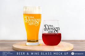 Download Beer Glass And Wine Glass Mock Up Styled Photo 544158 Household Design Bundles