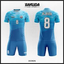Dan bagi pecinta fashion, desain baju futsal warna biru polos sangat cocok sekali untuk dijadikan pilihan. Desain Baju Futsal Full Print Warna Biru Laut Yang Elegan Garuda Print