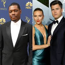 Jul 30, 2021 · saturday night live star michael che has sparked significant online backlash after sharing an offensive joke about simone biles. Why Michael Che Didn T Ruin Colin Jost Scarlett Johansson S Wedding E Online Deutschland
