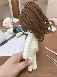 人型あみぐるみの作り方その3 体の編み方 きゃろりずむ 編み 図 人形の髪 かぎ針編み