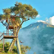 Southamerica South America On Instagram Buenos Dias Enjoy A Perfect View Of The Active Tungurahua Volcano As You Swi Quito Ecuador South America Tree House
