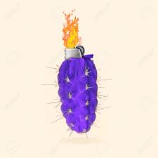 #cactus #cactus art #plant folk #plant #cute art #character sketch #post it art #artists on tumblr #sketch #sketchbook. An Alternative Lighter Purple Cactus With Fire Flames On Yellow Stock Photo Picture And Royalty Free Image Image 127692594