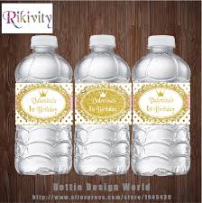 Mariage, anniversaire, baptême, fête familiale, la bouteille d'eau personnalisée est la petite touche unique de tous vos évènements. 24 Stickers Black And Gold 50th Birthday Party Water Bottle Labels Shiny Foil Home Kitchen Favors
