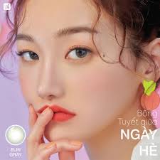 Kính áp tròng Zlens THÚY LENS cho mắt cận màu xám tự nhiên Elin Gray độ cận  0-8 độ
