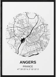 Carte Angers Affiche Ville A Afficher Dans Le Salon L Afficherie Affiche Carte Plan Ville