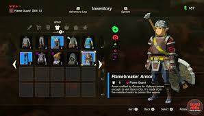 How to start fire in botw. Zelda Breath Of The Wild Heat Lava Resistance Armor Flamebreaker