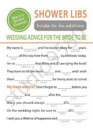 Mad Libs Bridal Shower Game Bridal Shower Games Bridal Shower Wedding Advice