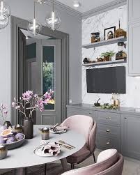 Grey Blush Pink Marble Gold Kitchen Ikea Bodbyn House Interior Interior Home Interior Design