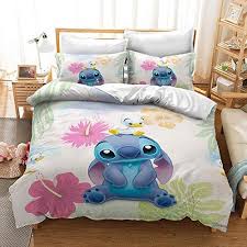 Ksainiy Lilo Stitch Housse De Couette Cartoon Lit Anime Mignon Ensemble De 3 Impressio En 2020 Housse De Couette Ensemble Housse De Couette Jeux De Housse De Couette
