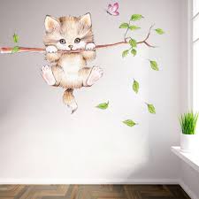 Also, invite some animal friends to your children's room , and your kids will definitely love these lovely little friends. Cartoon Cute Cat Animal Pvc Wall Stickers Home Kids Room Decal Diy Decor Buy From 4 On Joom E Commerce Platform