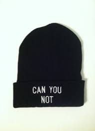 Black Can You Not Printed Beanie 111047 Black Beanie Beanie Outfit Accessories