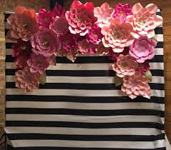 See how she made this stunning giant paper flower backdrop! Paper Flower Backdrop Rentals Floral By Emily Jane