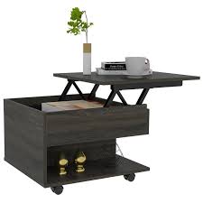 Apart from the lift top, it also. Tuhome Furniture Luanda Lift Top Coffee Table With Casters In Espresso Carbon Mlc5015
