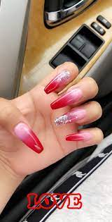 Was Ist Das Red Ombre Nails Ombre Acrylic Nails Red Acrylic Nails
