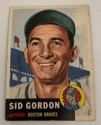 1953 Topps # 117 Sid Gordon Baseball Card Boston Braves
