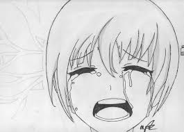 Draw a simple upside down triangle without the base for the nose and a wide u for the mouth. Drawing Sad Anime Girl Drawing Easy Step By Step