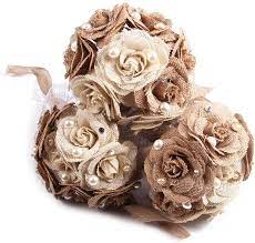 Dusty miller and succulents) and wildflowers like thistle or queen anne's lace. Buy Tinksky Rustic Wedding Bouquet Burlap Flower Bouquet Lace And Pearls Wedding Anniversary Engagement Mother S Day Decoration Valentine S Day Gift Online In Indonesia B01mdr2l5q