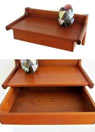 White oak floating shelves are available in standard sizes or can be custom made to your specifications. Mid Century Danish Modern Teak Floating Wall Shelf With Drawer Dyrlund Denmark Entry Hall Nightstand Cantilev Danish Modern Floating Wall Suspended Shelves