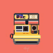 Ssssshiyi 在 Instagram 发布 Polaroid Camera Pixelart Pixel Illustration Cute Funny Pixelartist 32bit 8bit 16bit Colourful Pixel Art Camera Art Art