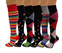 6 Pair Dr Shams Compression Socks 9 11 Multicolored 15 20mmhg Strength Knee High Compression Socks Womens Compression Socks Compression Socks