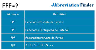 Acesse agora e não fique por fora! Was Bedeutet Fpf Fpf Definitionen Abkurzung Finder