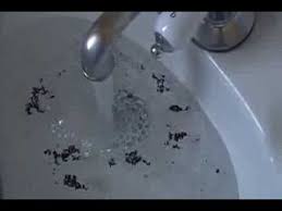 Shampoo residue on shower screen looks like a skull. Black Gunk In Water From Bathroom Faucet Youtube