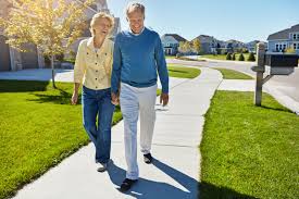 Retired people walking