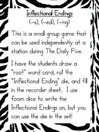 Gerunds:shopping is fun/sleeping is good. Inflectional Endings S Ed Ing Game Inflectional Endings Word Study Activities 3rd Grade Writing