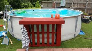My Above Ground Pool Side Bar Top Pallet Diy Above Ground Pool Landscaping Pool Side Bar Pool Landscaping