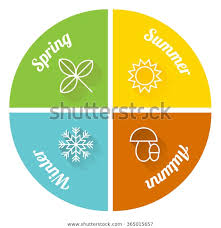 Four Seasons Four Parts Pie Chart Stock Vector Royalty Free