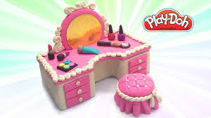Play Doh Dolls Cosmetics Set Diy Dollshouse Dressing Table For Dolls C Play Doh For Kids Play Doh Diy For Kids