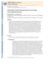Pdf Inflammation And The Pathophysiology Of Work Related Musculoskeletal Disorders