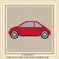 Use 2 strands of thread for cross stitch Car 3 Free And Easy Printable Cross Stitch Pattern Cross Stitch Patterns Cross Stitch Patterns Free Easy Cross Stitch Patterns