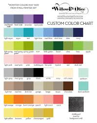 Willow Olive Printed Color Palette Chart