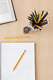 top view on a desk with notepad pencils book by melanie kintz royalty free stock photos note pad stock photos notepad pencils book by melanie kintz