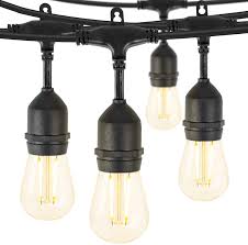 48ft Outdoor String Lights With 15 Shatterproof Led S14 Edison Light Bulbs Etl Listed Commercial Patio Lights For Backyard Garden Decor Warm White Outdoor Lights