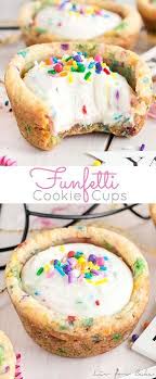 Birthday Cake Flavours List Price These Funfetti Cookie Cups Are Perfect For Any Celebration Birthday Cake Flavoured Cookie Cups Filled Wi Cookie Cups Recipe Birthday Cake Flavors Cake Flavors