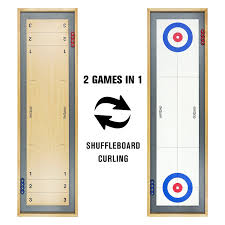 Amazon Com Gosports Shuffleboard And Curling 2 In 1 Table Top Board Game With 8 Rollers Great For Family Fun Shuffleboard Shuffleboard Games Top Board Games