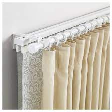 Ikea Vidga Triple Track And Rod Set White Curtain Rails Curtains Curtain Designs