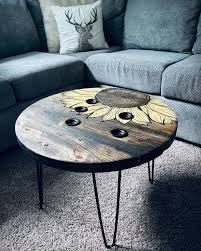 Shop wayfair for the best wooden spool table. Graceful Designs Sunflower Spool Coffee Table Repurpose Gracefuldesigns Repurposedwood Rustichomedecor Coffeetable Sunflower Happiness Facebook