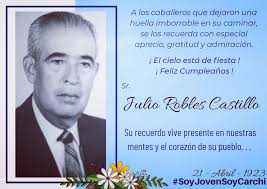 ⚜ Don Julio César Robles Castillo ⚜ Su recuerdo vive presente en nuestras  mentes y el corazón de su pueblo. Ejemplo de unidad, trabajo y liderazgo  para la juventud Carchense. 🇨🇬 #SoyJovenSoyCarchi 💙