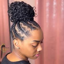 Zig zag updo with messy bun 😍😍