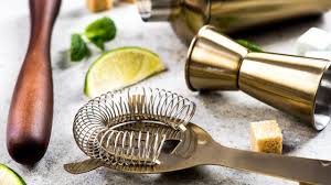 The size of the parts that are strained out from your drink is dependent on how tight the coils are on the spring of your strainer. Bar Tools The Hawthorne Strainer European Bartender School