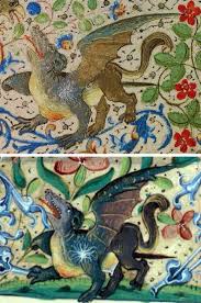 Separated At Birth Flemish French Dragons 1469 1500s Getty Ms 37 Bodleian Ms Buchanan E 3 Medieval Art Ancient Drawings Medieval Dragon