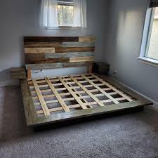 Seamless and functional, the manhattan comfort cabrini 3 drawer floating entertainment center serves as the perfect anchor to elevate and center a living space. Platform Bed Cedar Headboard I Made Last Year Floating Nightstands With Power Usb Outlets I Just Moved It To A New House And Realized I Never Took Pictures When Building A Few