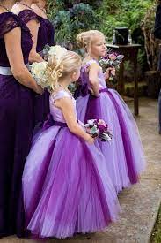 New Arrival Multi Color Bridesmaid Dresses With Bowknot Flower Girl Dresses Tulle Purple Flower Girl Dress Purple Bridesmaid Dresses